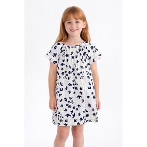 Bonpoint Abstract Bird Augustine‎ Blue And White Size 8 Designer Dress